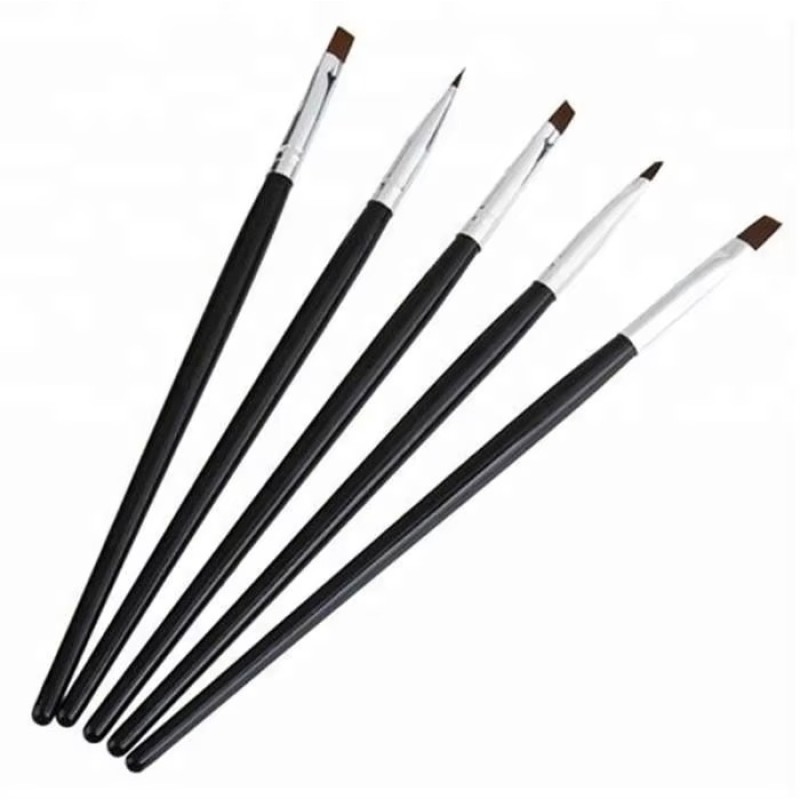 Nail Art Pen Supplier - OEM 5PCS UV Gel Salon Flat Brush Dotting Tool