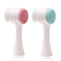 Facial Cleansing Brush Factory - OEM Double Silicone Manual Massage Exfoliator