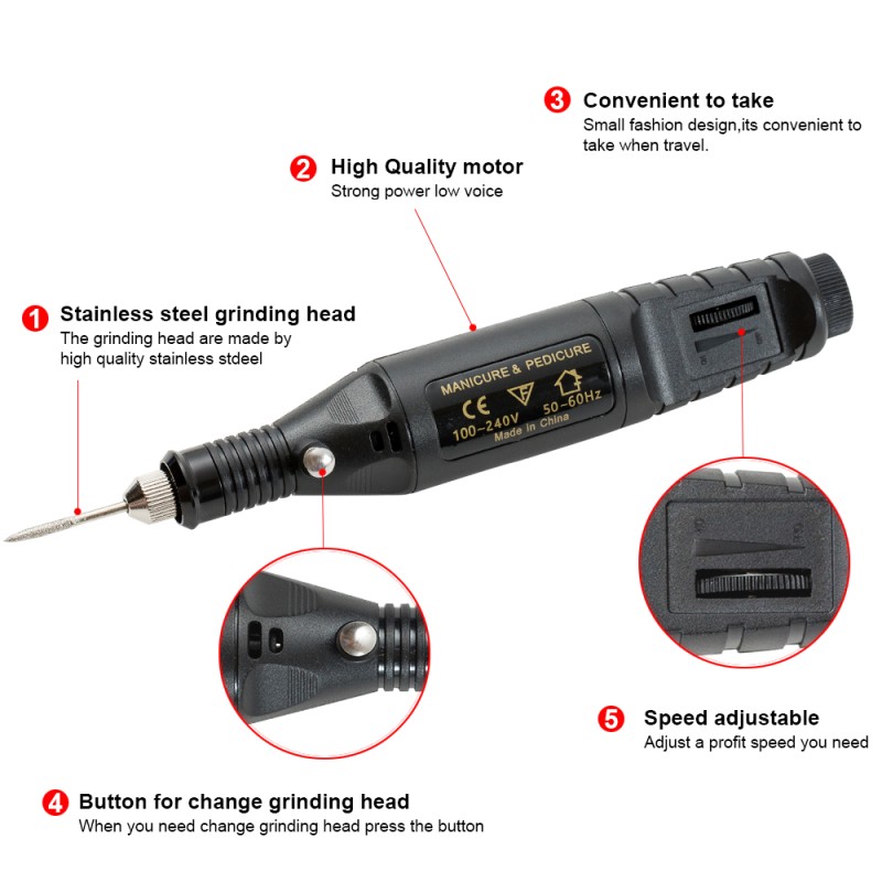 Electric Nail File Factory - OEM Professional Manicure Drill Polishing Machine