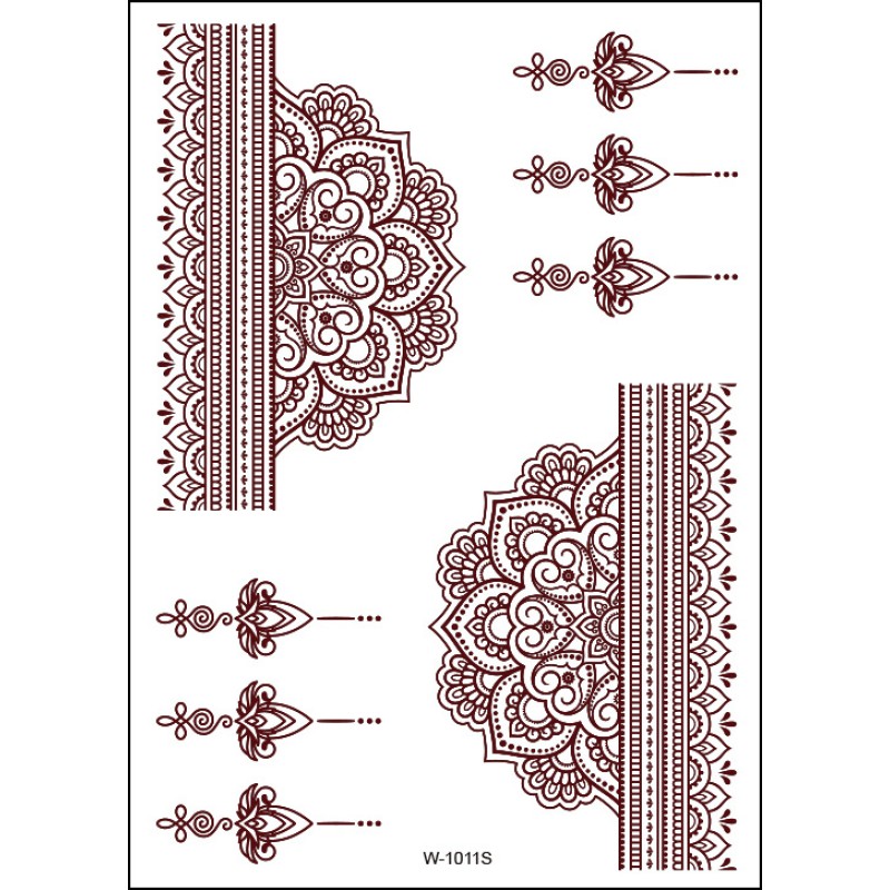 Henna Tattoo Sticker Manufacturer - OEM Indian Style Lace Pattern Temporary Tattoo