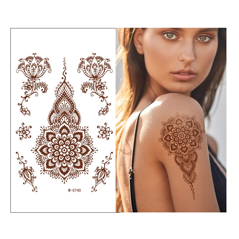 Henna Body Art Supplier - OEM New India Personality Flower Waterproof Tattoo