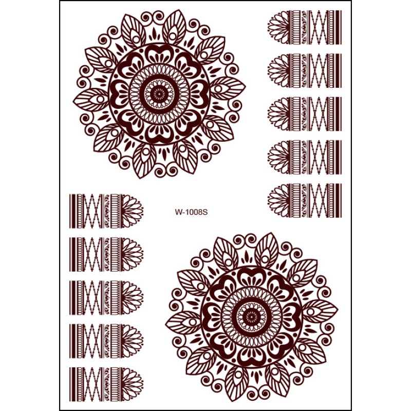 Henna Tattoo Sticker Manufacturer - OEM Indian Style Lace Pattern Temporary Tattoo