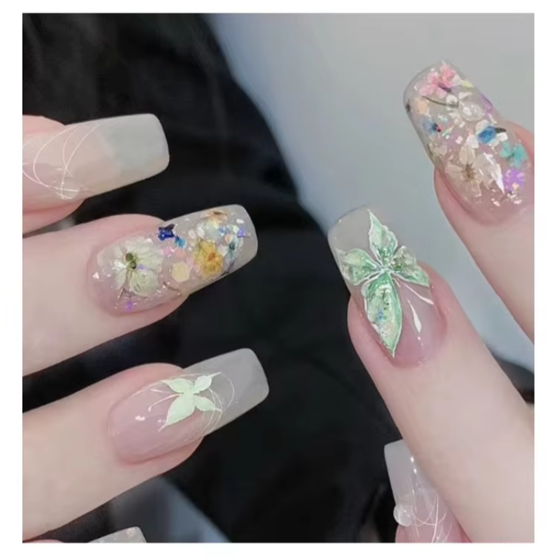 Nail Art Materials Manufacturer - OEM Floral Patterns Dried Floral Embroidery