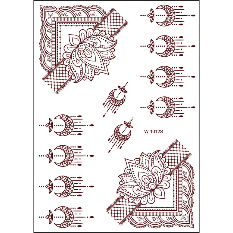 Henna Tattoo Sticker Manufacturer - OEM Indian Style Lace Pattern Temporary Tattoo