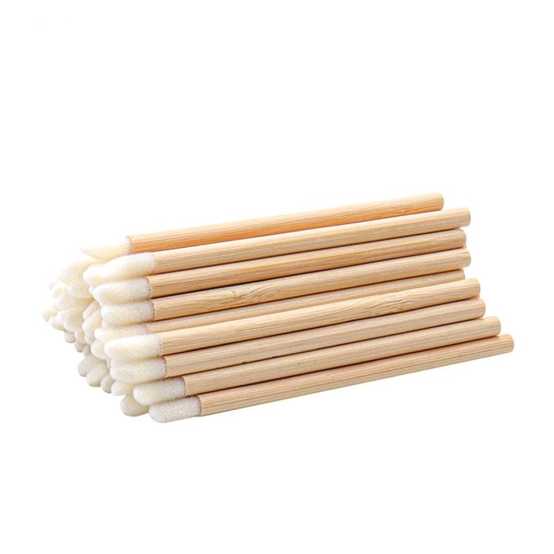 Wooden Lip Scrub Brush Supplier - OEM 50pcs/bag Disposable Bamboo Brush