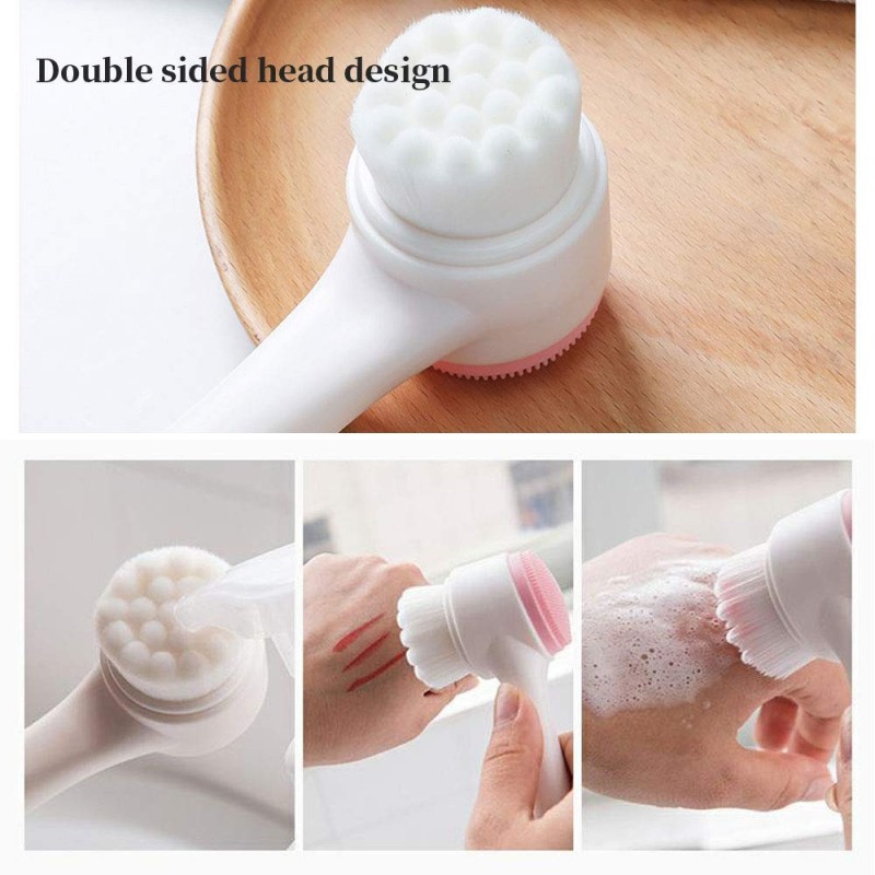Facial Cleansing Brush Factory - OEM Double Silicone Manual Massage Exfoliator