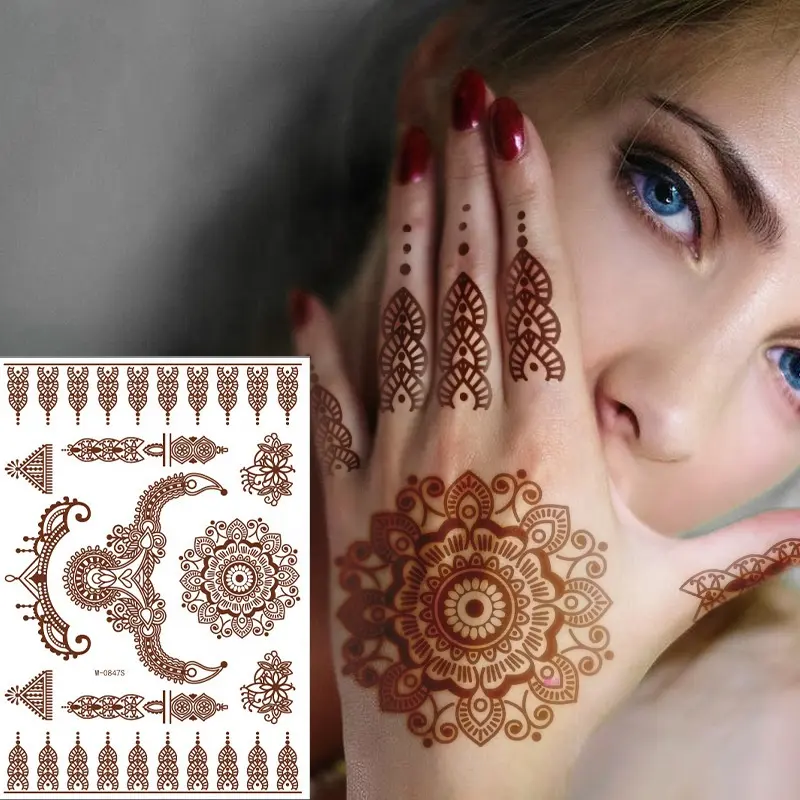 Henna Body Art Supplier - OEM New India Personality Flower Waterproof Tattoo