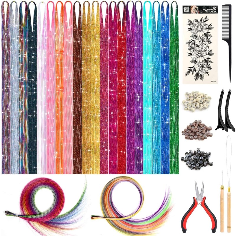 Hair Tinsel Supplier - OEM Sparkling Heat-Resistant Glitter Extensions