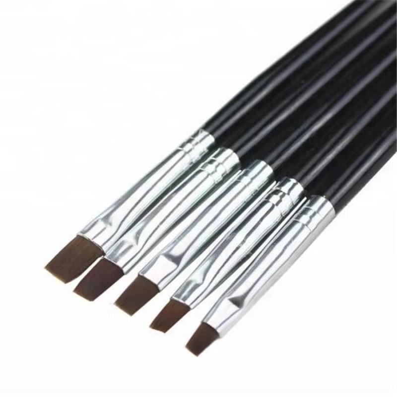 Nail Art Pen Supplier - OEM 5PCS UV Gel Salon Flat Brush Dotting Tool
