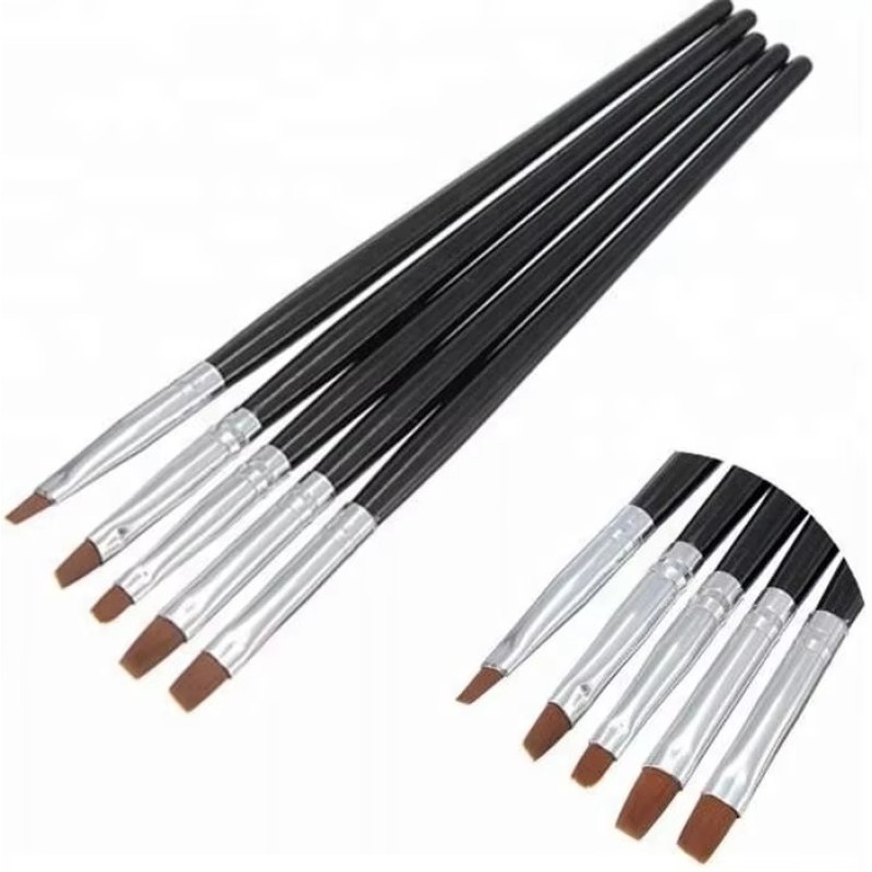 Nail Art Pen Supplier - OEM 5PCS UV Gel Salon Flat Brush Dotting Tool