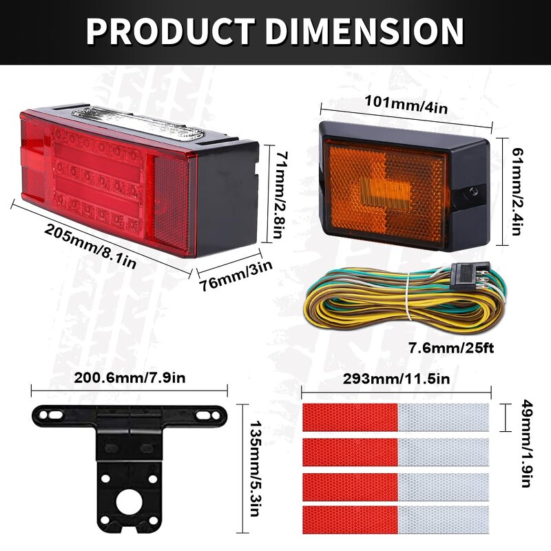 Trailer Light Kit Manufacturer - LED Submersible Brake Stop Turn Tail License for Camper Truck RV Boat