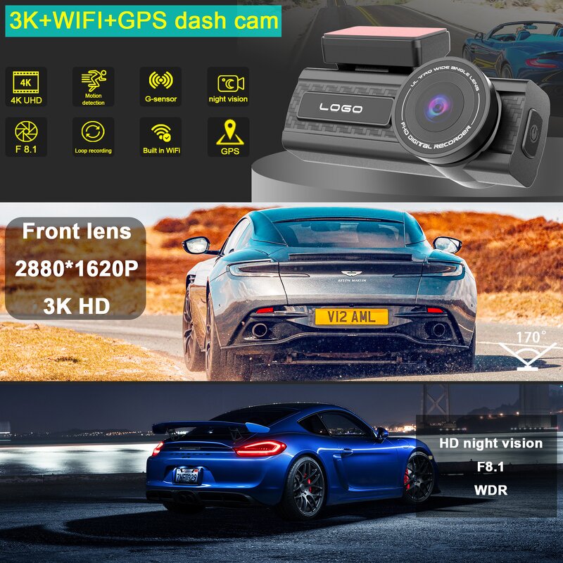 Dashcam Manufacturer - 3K Wifi Full HD Car Black Box with Night Vision