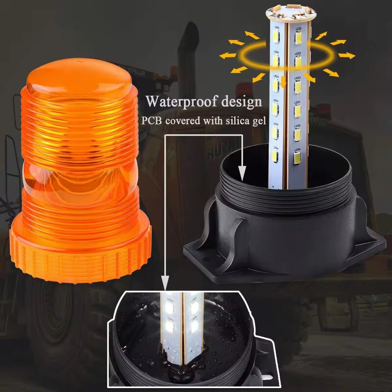 Beacon Light Manufacturer - New LED Strobe for Forklift Truck 10-80V Rooftop Amber Emergency Flashing