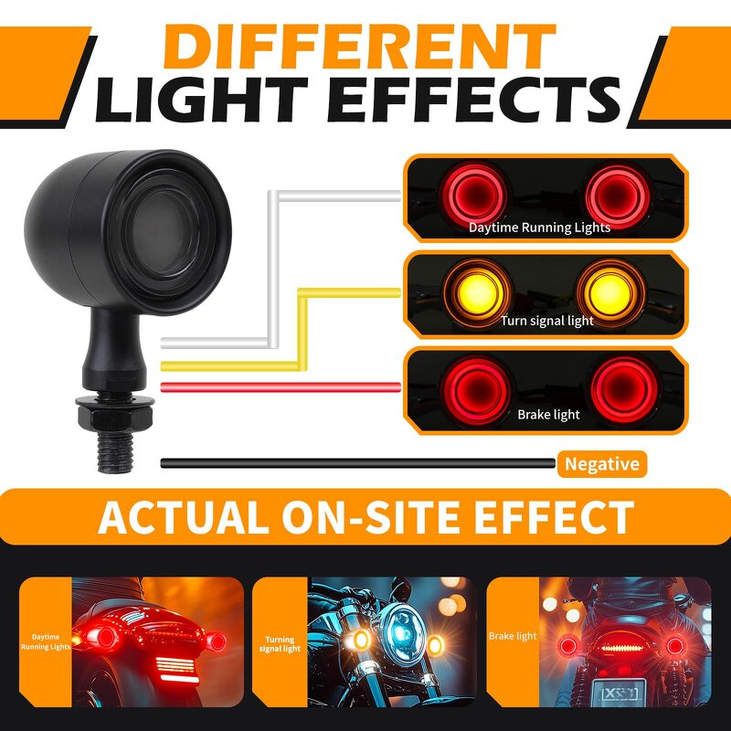 Turn Signal Lights Manufacturer - For Harley Suzuki Triumph Compatible Motorcycle LED Blinker Front Rear Brake