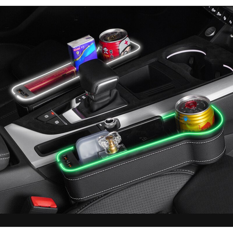 Seat Organizer Manufacturer - Car Storage Gap Filler with Cup Holder Multifunctional Leather Accessories