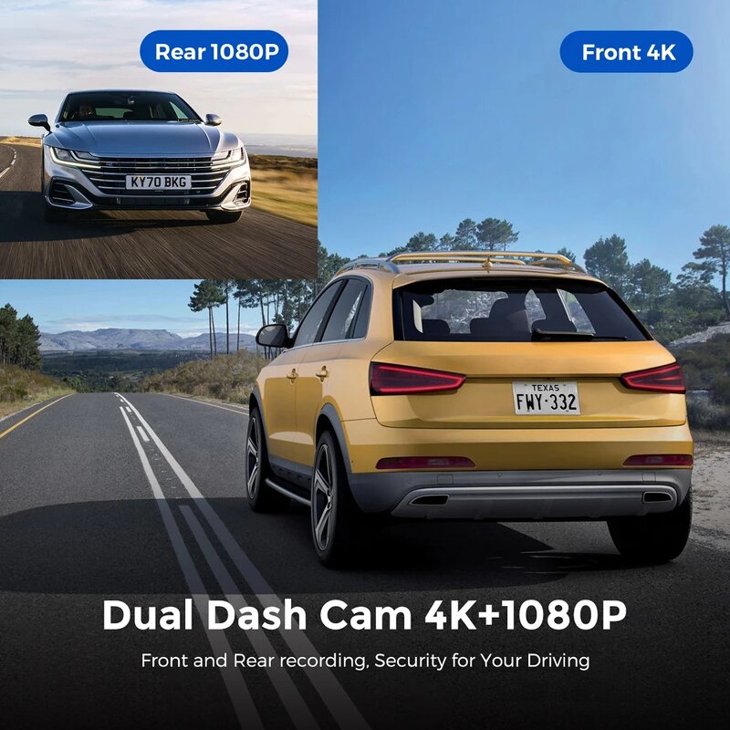 Dash Cam Manufacturer - HD 4K with Dual Cameras 170 Degree Wide Angle Black Box 1 Year Warranty