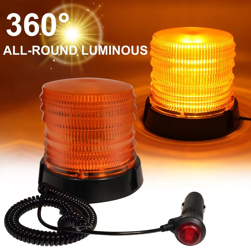 Beacon Light Manufacturer - Revolution Led Amber 12 or 24 Volt Emergency Warning Strobe with Magnetic 16LED