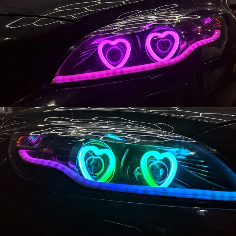 Angel Eyes Manufacturer - 2pcs RGB Dynamic Chasing DRL LED Halo Rings for Car with App Control Tuning