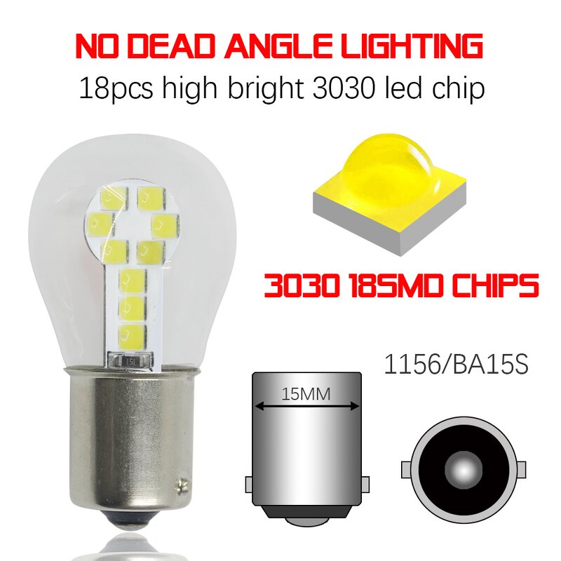 LED Light Manufacturer - Auto 1156 P21W Canbus Error-Free Turn Signal 3030 18SMD 1157 T20 7440 Fan