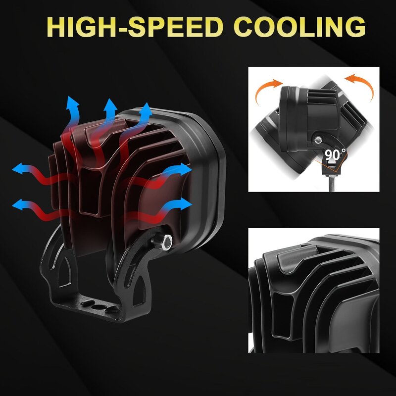 LED Pods Manufacturer - High Power 66W 4 Inch Cube Offroad Truck Spot Beam for Jeep 4X4 Motorcycle