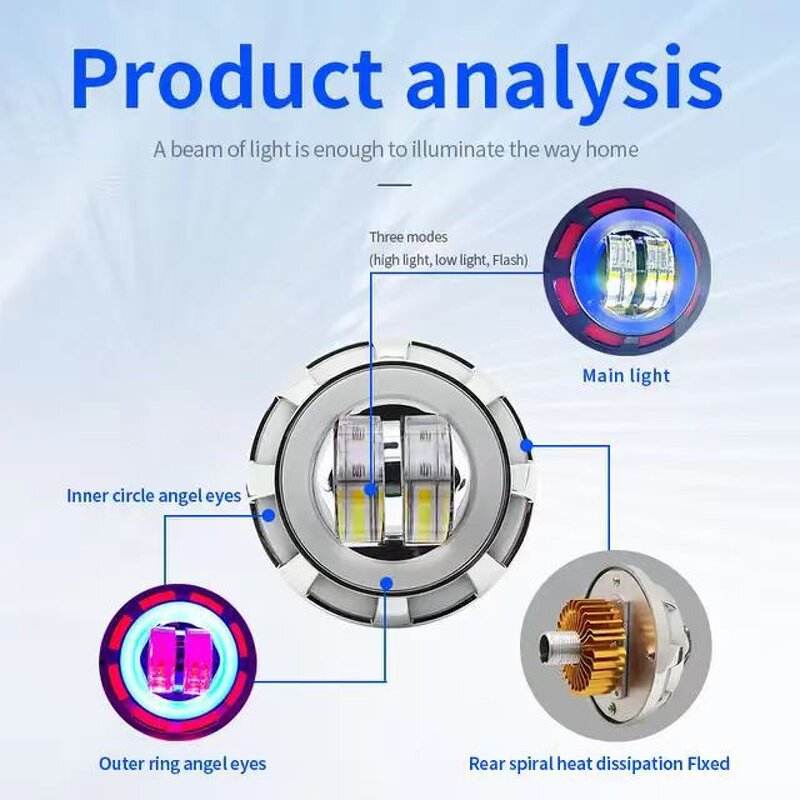 Brake Lamp Manufacturer - New LED Motorbike Strobe Headlight with Angel Eye Flash Rear 6000k Accessory