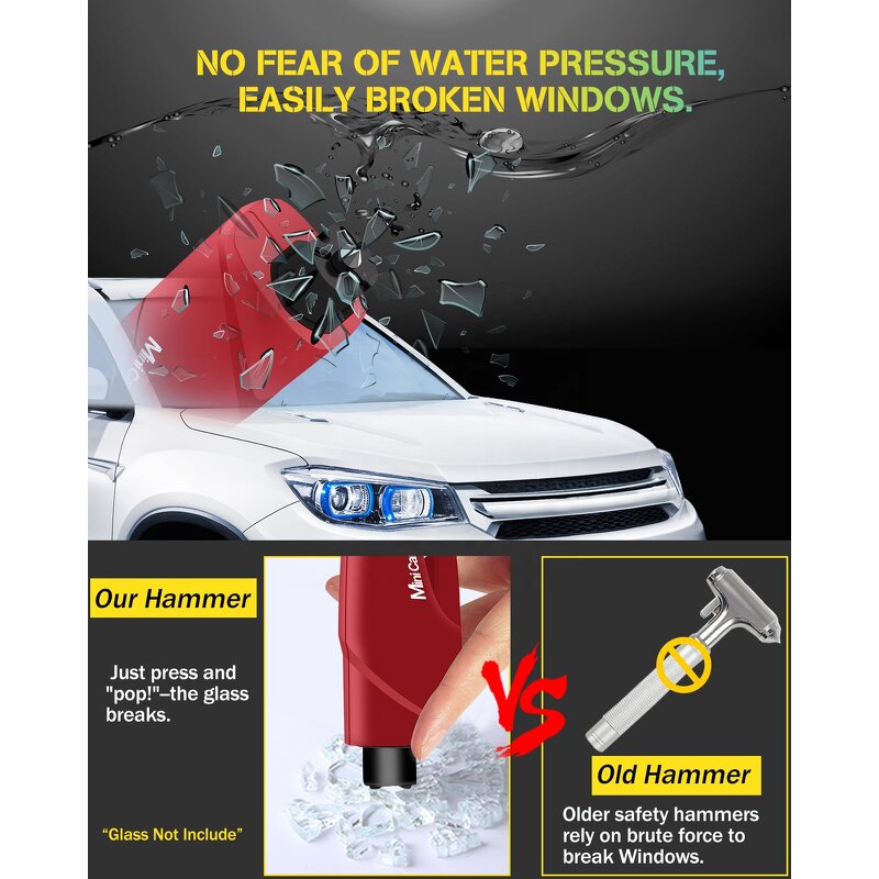 Escape Tool Manufacturer - Emergency Seat Belt Cutter 3 in 1 Window Breaker Glass Breaker Key Chain with Tungsten Steel