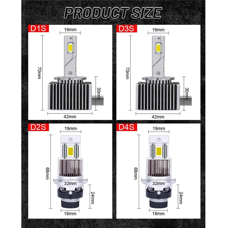 LED Headlight Bulbs Manufacturer - New 300W 200000LM D1S D2S D3S D4S D5S D8S Canbus Xenon Conversion
