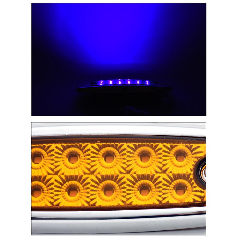 Tail Brake Light Manufacturer - New 12V 24V 12 LED Auto Truck Lorry Trailer Side Marker Indicators Electroplating