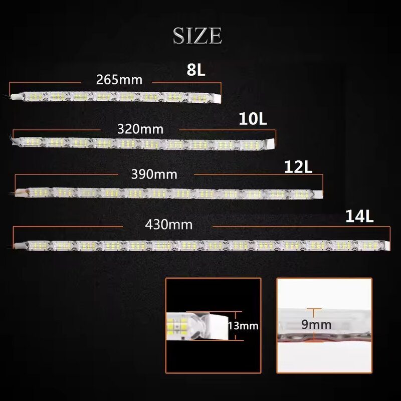 LED Strip Light Manufacturer - 12V Crystal DRL White Amber Switchback Headlight Flexible