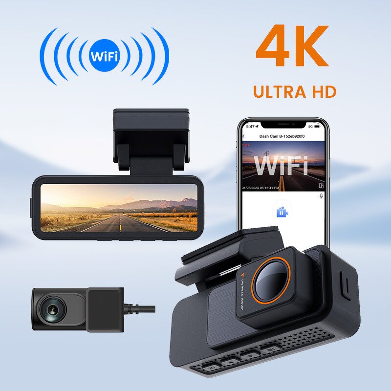 Dash Camera Manufacturer - New 4K Wifi GPS Dual Lens Front and Rear 4K Dashcam