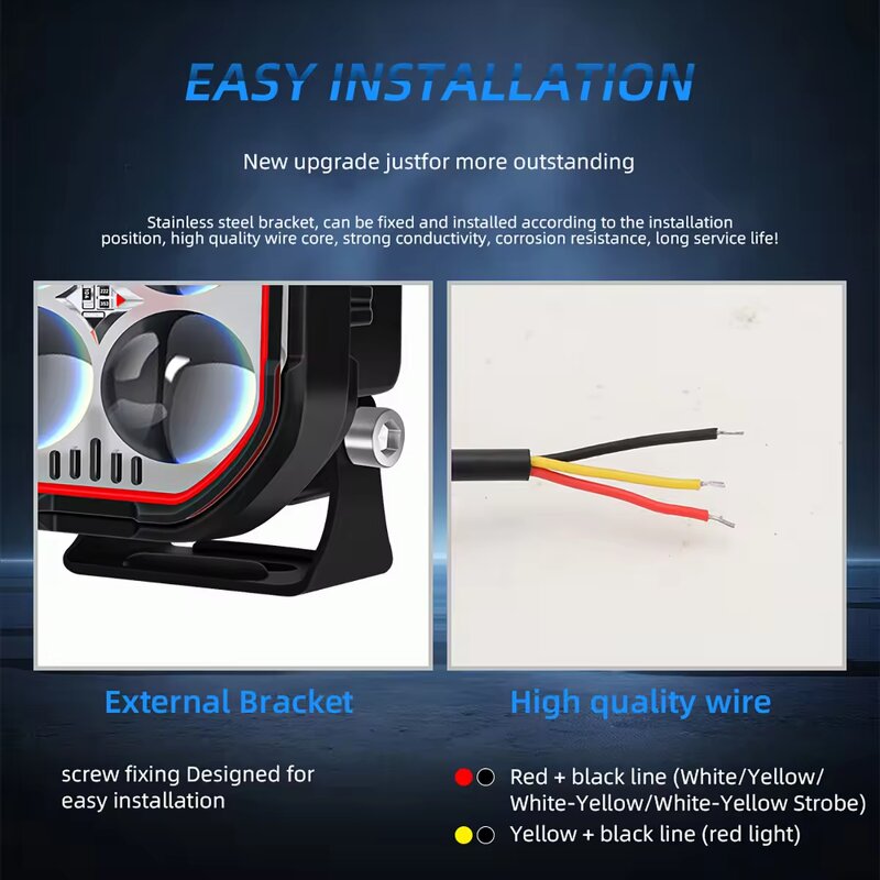 Work Light Manufacturer - Super Bright 12V 24V Car LED Pods 40W Mini 5D Spotlight White Yellow Red Fog for Motorcycle