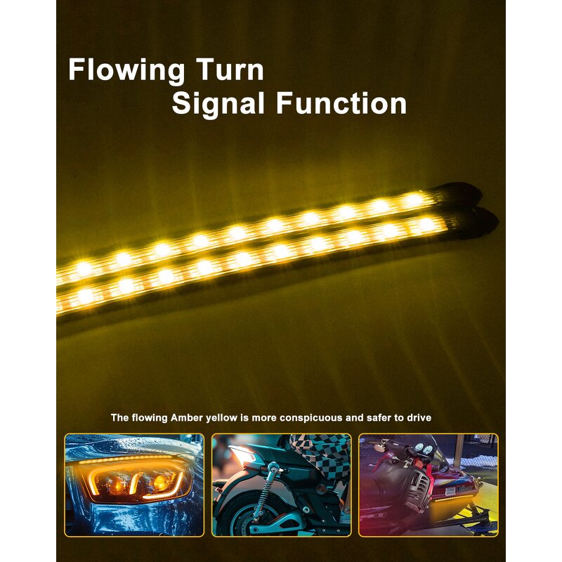 LED Strip Light Manufacturer - 12V APP Control RGB Colourful Switchback Turn Signal Flowing Running Crystal Tear
