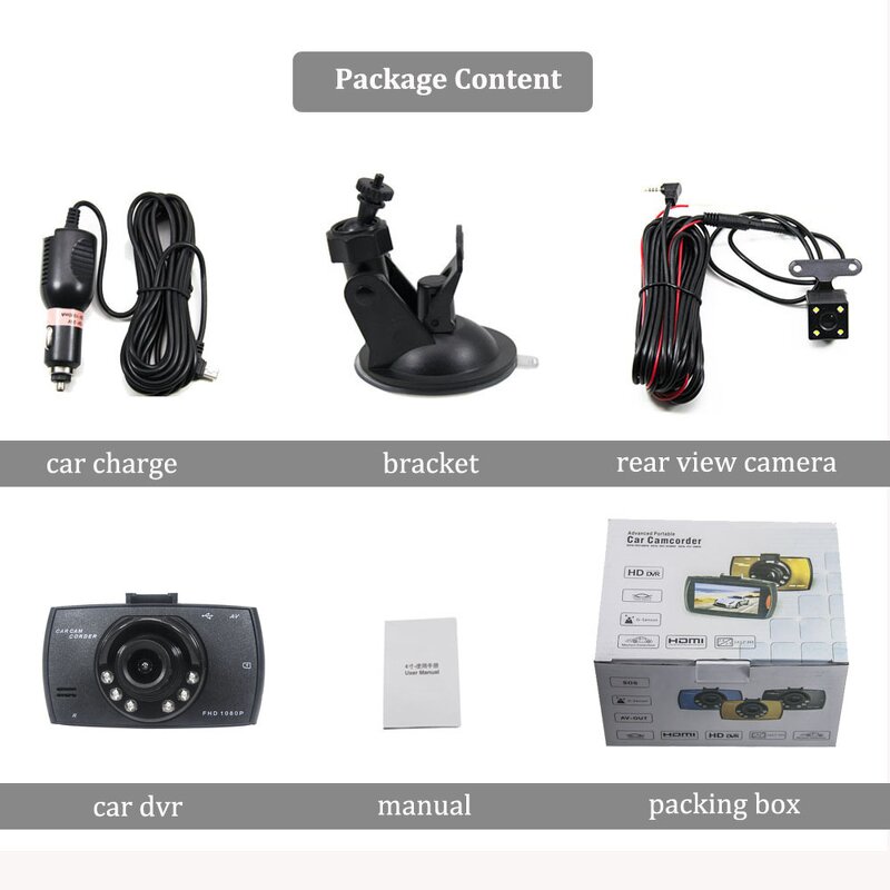 Dash Cam Manufacturer - Hot G30 with Night Vision 6 IR Lights Motion Detection G-Sensor FHD 1080P