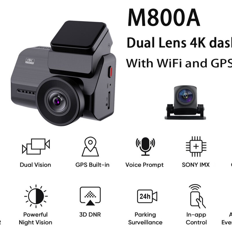 Dash Cam Manufacturer - HD Dual Lens 4K+2K Front and Rear with GPS Wifi 1-Year Warranty