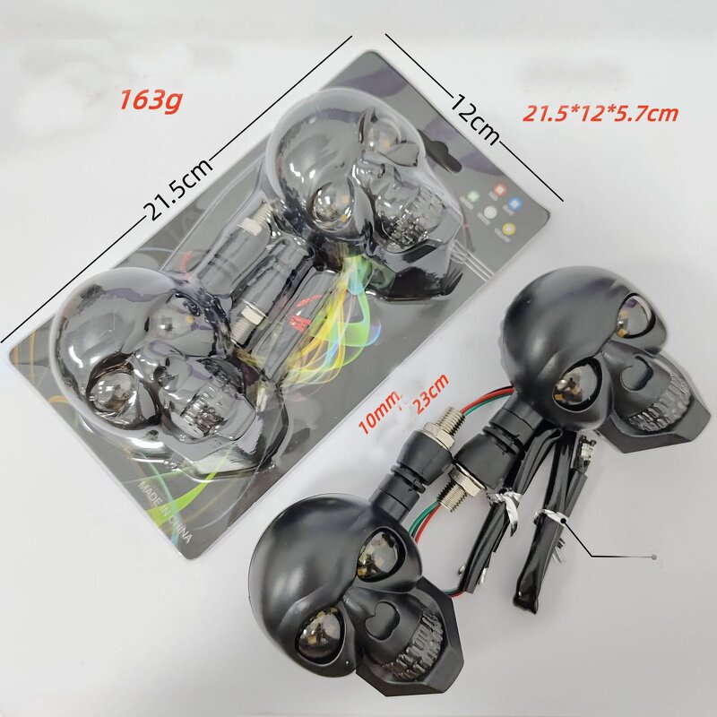 Turn Signal Light Manufacturer - Custom Exterior Mini Lamp Motorcycle Indicator Skull Spotlight LED