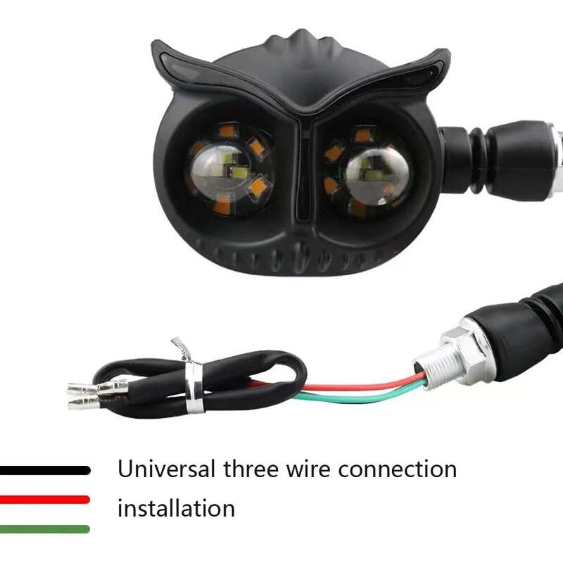 Indicator Light Manufacturer - Dynamic Sequential Flicker Mini Motorbike LED Owl Design Headlight Amber Blinker