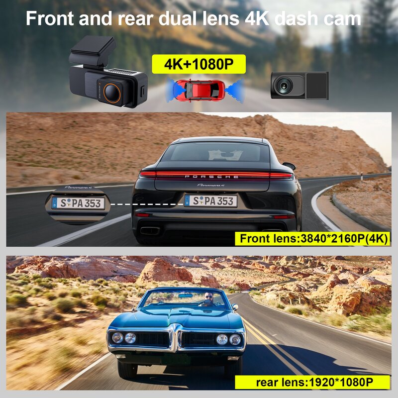 Dash Camera Manufacturer - New 4K Wifi GPS Dual Lens Front and Rear 4K Dashcam