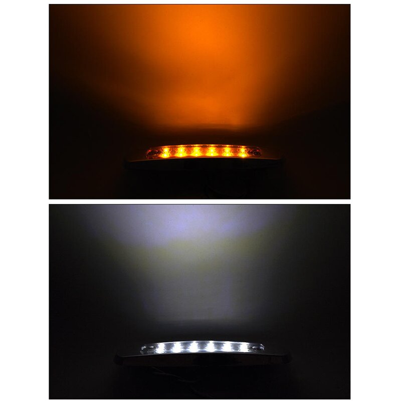 Tail Brake Light Manufacturer - New 12V 24V 12 LED Auto Truck Lorry Trailer Side Marker Indicators Electroplating