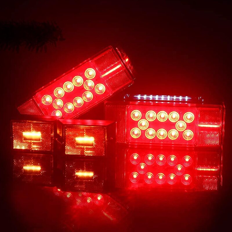 Trailer Light Kit Manufacturer - 12V Submersible Rectangular LED Low Profile Brake Stop Turn Tail for Truck Marine