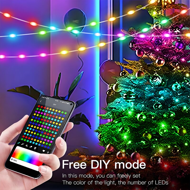 Fairy Light Manufacturer - Auto Holiday Dream Color Christmas Tree Smart RGB with Wifi APP Control