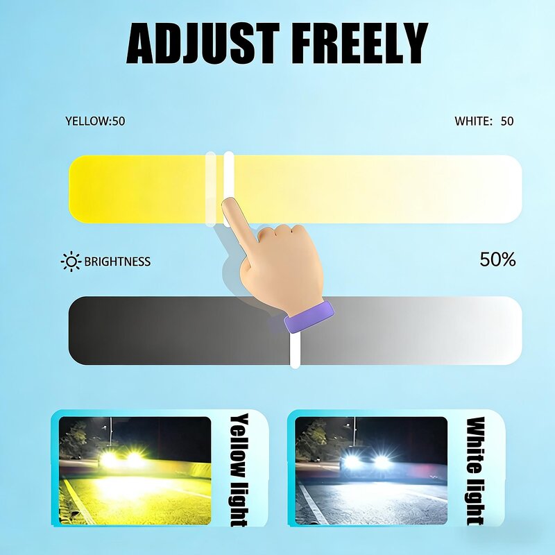 LED Headlights Manufacturer - APP Control 400W 3000K 6500K Multiple Colors H4 H7 H11 9005 9006