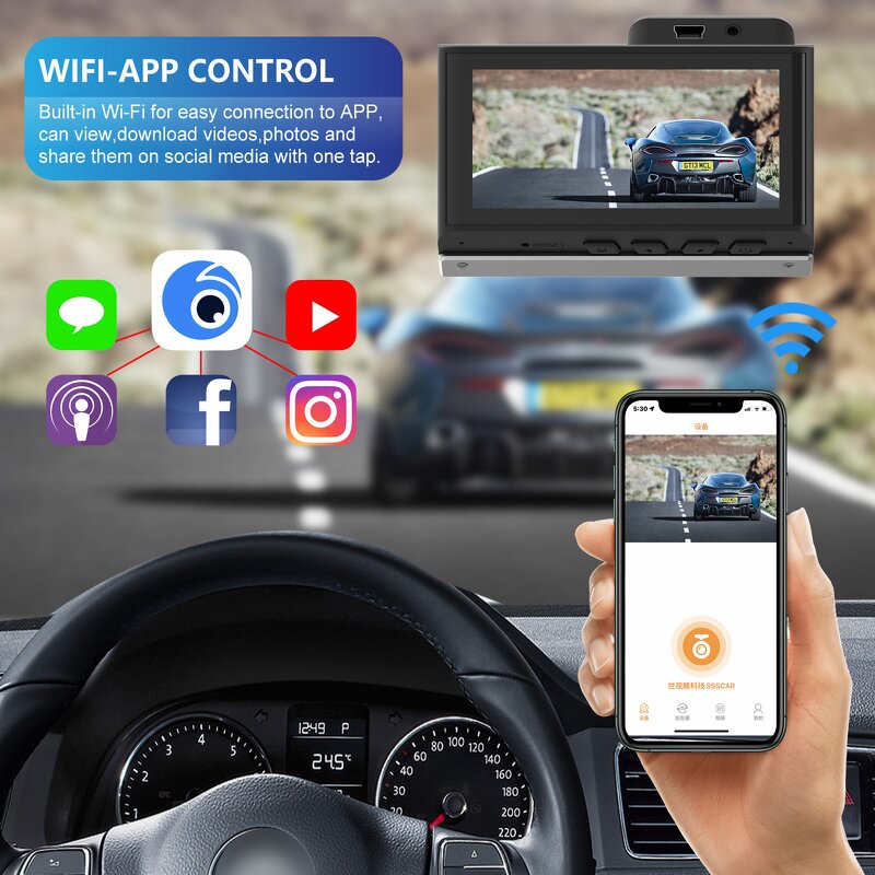 Dashboard Camera Manufacturer - 3.0" Dual Lens 4K Front & Rear with GPS and Wifi