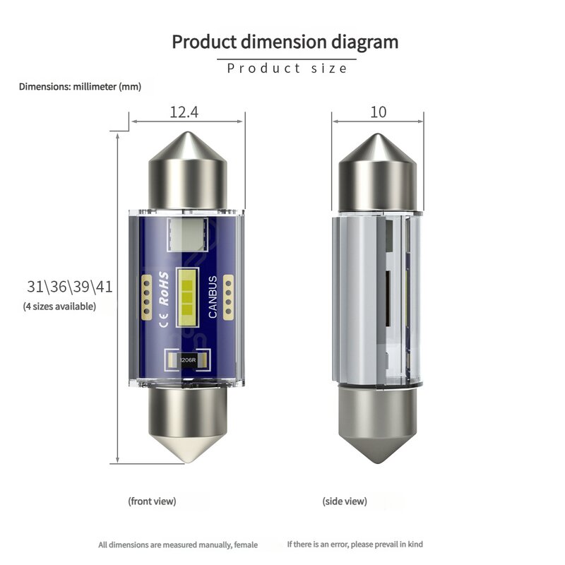 LED Festoon Light Manufacturer - New 31mm 36mm 39mm 41mm Car Interior White Reading Canbus 1860 1SMD