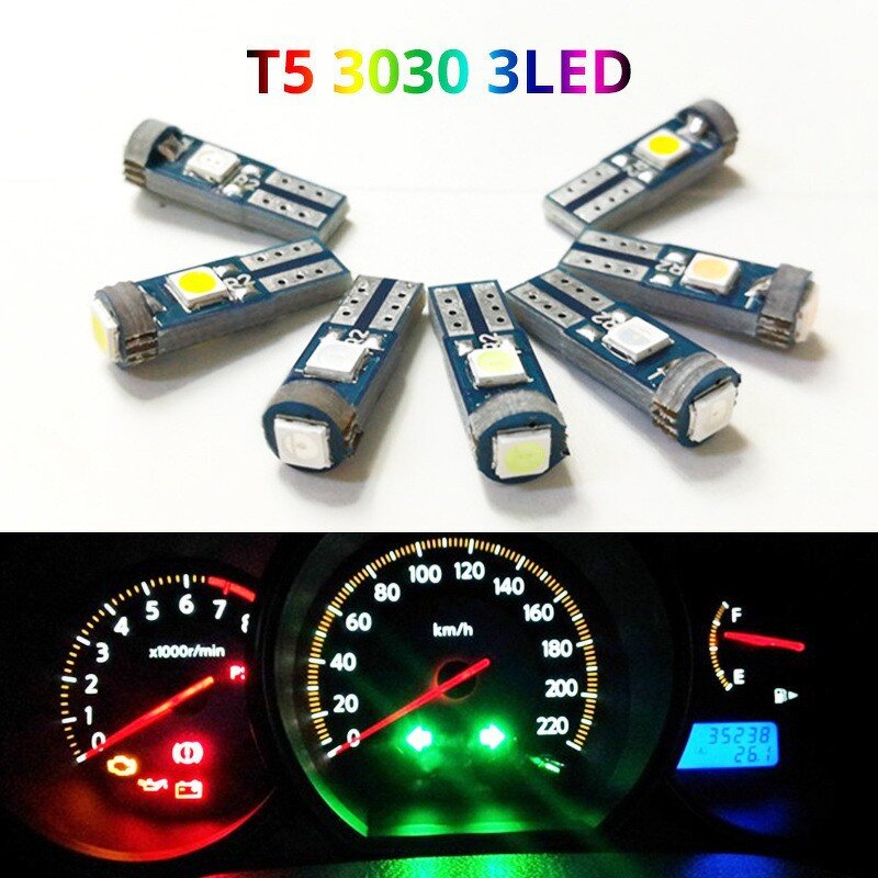 LED Bulb Manufacturer - T5 3SMD 3030 DC12V Wedge Base Dashboard Instrument Car Interior Air Indicator
