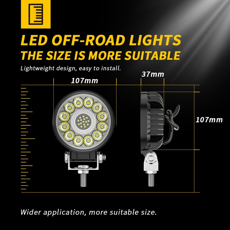 Work Light Manufacturer - High Power 4 Inch LED 27W Spot Beam 6000K Round Off-Road for Cars