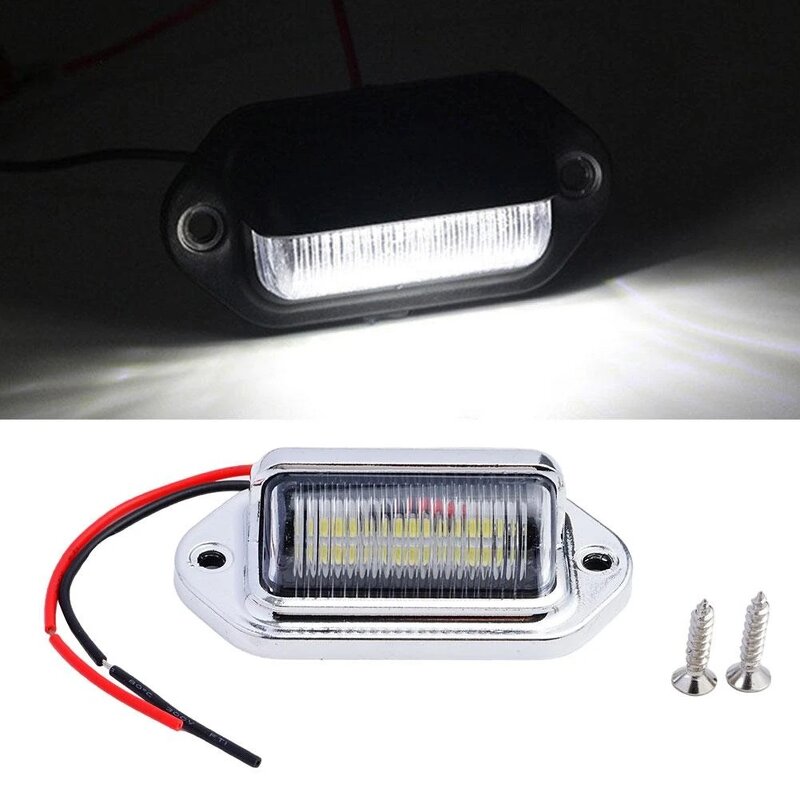 License Plate Lights Manufacturer - Chrome Boat Trailer LED Waterproof 12V Courtesy Step Tag for Auto Work Utility