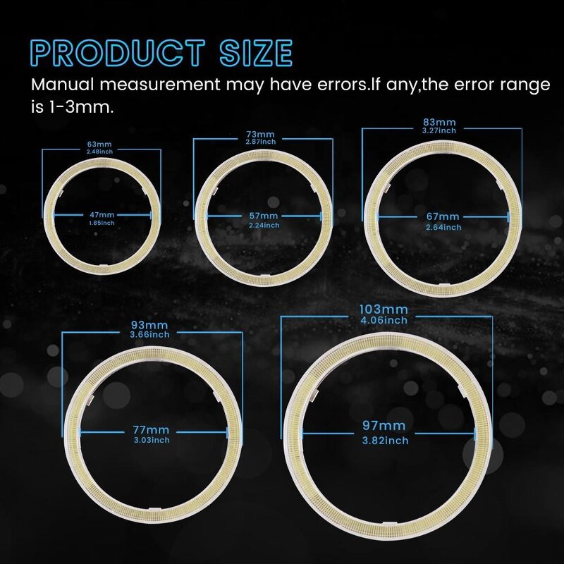 Angel Eyes Manufacturer - 12V 60MM 70MM 80MM 90MM 100MM Daytime Running Headlight Led Halo Ring DRL