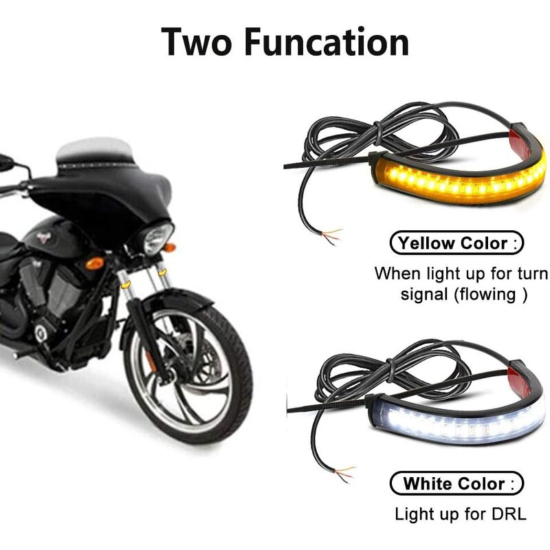 Turn Signals Manufacturer - Universal White & Amber LED for Front & Rear Motorcycle with Red Brake Tail Lights