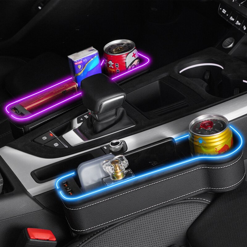 Seat Organizer Manufacturer - Car Storage Gap Filler with Cup Holder Multifunctional Leather Accessories