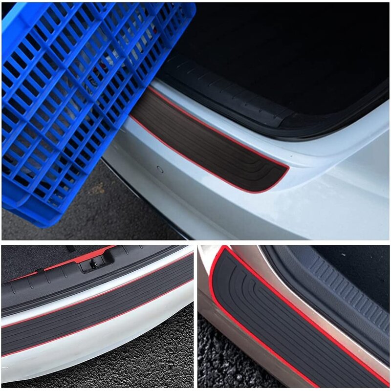 Bumper Protector Manufacturer - 90CM/35.4Inch Guard Rubber Black/Red Universal Scratch Resistant SUV Car Rear